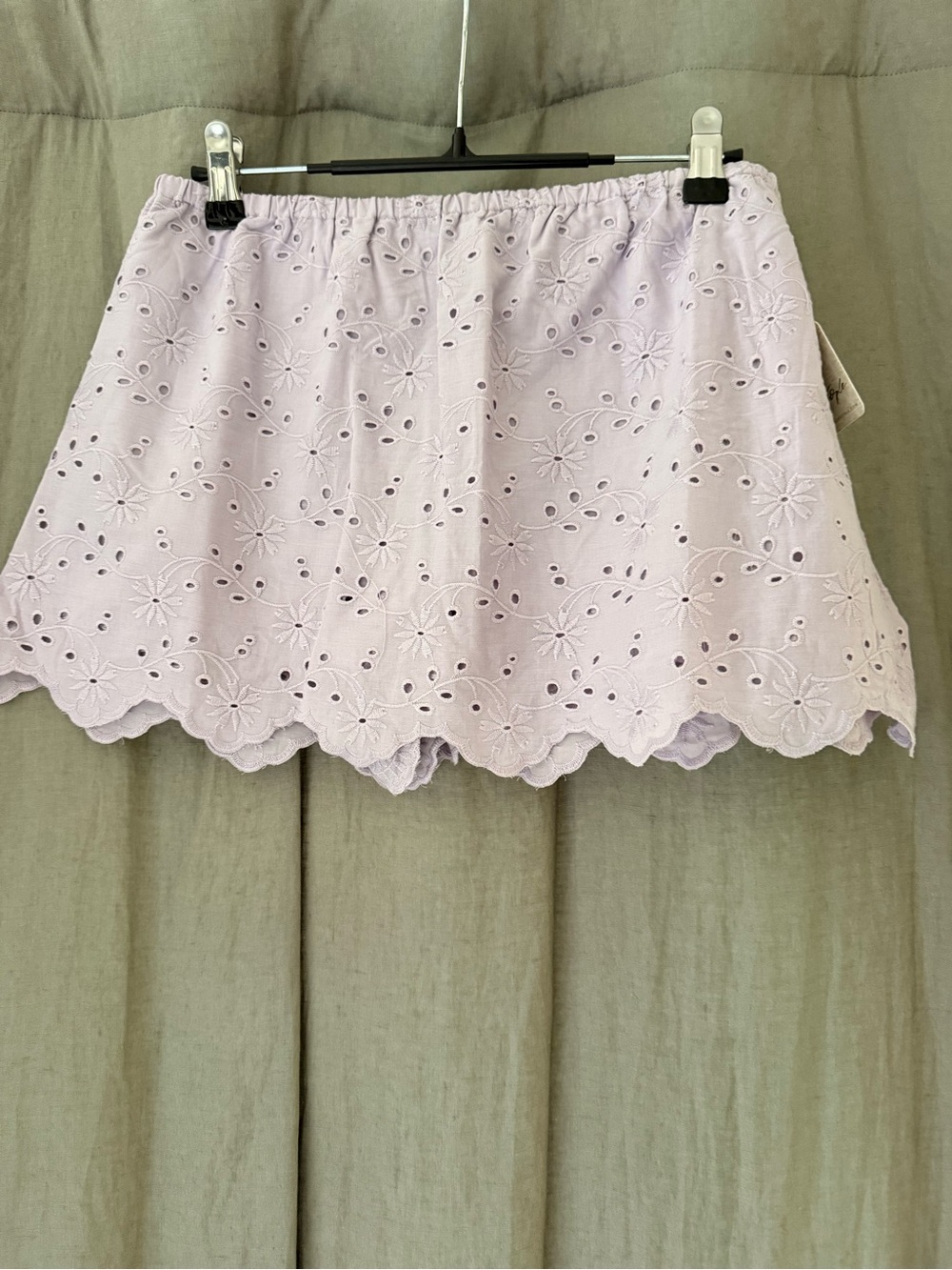 NWT Free People Lavender Eyelet Embroidered Skort S
